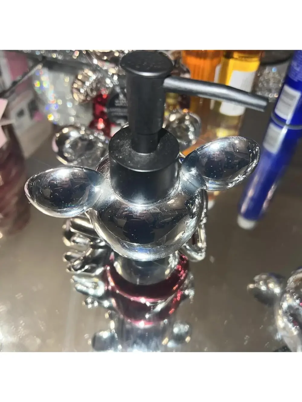 SILVER Metallic LIMITED Disney Mickey Mouse Soap Dispenser Lotion Pump New